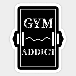 Pumping Iron Passion: Embrace the Gym Addict Lifestyle with Weights of Dedication Sticker